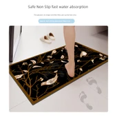Antika Desenli Kaymaz Diatomit Çamur Giriş Kapı Paspası - Büyük Çiçek 2 - 50cm x 80cm - 4