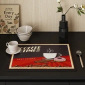 JP Kahve Donut Desenli 2'li Deri Tezgah Matı - 30x40 cm - 1