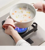 Silikon Fırın Eldiveni - Isıya Dayanıklı - Zeytin Yeşili - 2'li Paket thumbnail 10