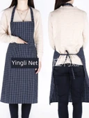 Pamuklu Mutfak Önlüğü - Unisex - Yağa Dayanıklı - Kırmızı Ekose - 3