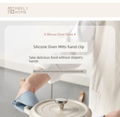 Silikon Fırın Eldiveni - Isıya Dayanıklı - Zeytin Yeşili - 2'li Paket thumbnail 7