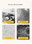 Diyatomit Mutfak Halısı - 50x80 + 50x200 - Açık Çiçek ve Ahşap Desenli - 8