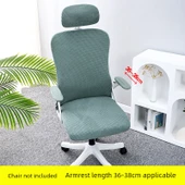 Ofis Koltuğu Kılıfı - Universal Elastik - 5 Parça - Gri Yeşil (Kolçak 36-38 cm) - 1