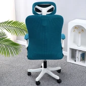 Ofis Koltuğu Kılıfı - Universal Elastik - 5 Parça - Zeytin Yeşili (Kolçak 36-38 cm) - 6