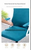Ofis Koltuğu Kılıfı - Universal Elastik - 5 Parça - Zeytin Yeşili (Kolçak 36-38 cm) - 10
