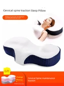 Boyun Düzeltici Mıknatıslı Hafızalı Köpük Yastık - Yüksek Model - 11cm (Gök Mavisi + Beyaz) - 2