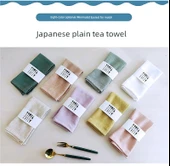 İskandinav Japon Tarzı Pamuklu Keten Peçete - Hardal Sarısı - 40x40cm - 7