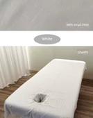 Güzellik Salonu Yatak Örtüsü Seti - Beyaz - Yatak Örtüsü + Kirli Yorgan Kılıfı + Delikli Havlu thumbnail 9