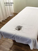 Güzellik Salonu Yatak Örtüsü Seti - Beyaz - Yatak Örtüsü 110*220cm - 4