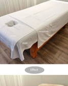 Güzellik Salonu Yatak Örtüsü Seti - Beyaz - Yatak Örtüsü + Kirli Yorgan Kılıfı + Delikli Havlu thumbnail 11