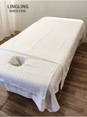 Güzellik Salonu Yatak Örtüsü Seti - Beyaz - Yatak Örtüsü 110*220cm - 3