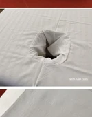 Güzellik Salonu Yatak Örtüsü Seti - Beyaz - Yatak Örtüsü + Kirli Yorgan Kılıfı + Delikli Havlu thumbnail 8