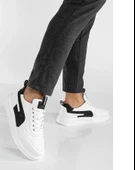 Erkek Beyaz Garantili Günlük Rahat Dikişli Hafif Taban Yürüyüş Garantili Spor Ayakkabı POMAS-5219 thumbnail 1