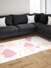 Çocuk Odası Pembe Bulut Halı Örtüsü - 2