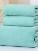 Mercan Polar Banyo Havlu Seti - Pirinç Benekli Beyaz (Banyo Havlusu + 2 Havlu) - 5