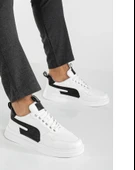 Erkek Beyaz Garantili Günlük Rahat Dikişli Hafif Taban Yürüyüş Garantili Spor Ayakkabı POMAS-5219 thumbnail 2
