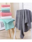 Mercan Polar Banyo Havlu Seti - Pirinç Benekli Beyaz (Banyo Havlusu + 2 Havlu) - 6