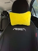 Yumuşak Peluşlu Ortopedik Araba Seyahat Boyun Yastığı 2'li Sarı - 5