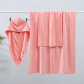 Hediye Seti - Mor Banyo Havlusu, Duş Bonesi ve Havlu - 10