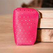 lancome fuşya kzmetik-Makyaj-Çantası -gnişlik-21-Derinlik-12-cm VİNTAGE - 3