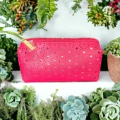 lancome fuşya kzmetik-Makyaj-Çantası -gnişlik-21-Derinlik-12-cm VİNTAGE - 1