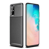Samsung Galaxy S20 Plus Karbon Desenli Negro Silikon Kılıf thumbnail 3