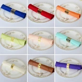 Jakarlı Otel Restoran Peçetesi 48x48cm Polyester - Gök Mavisi thumbnail 2