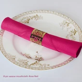 Jakarlı Otel Restoran Peçetesi 48x48cm Polyester - Gül Kırmızısı thumbnail 1