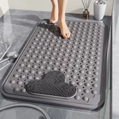 TPE Kaymaz Banyo Paspası - 80x120 - TPE Erişilebilir Lüks Gri thumbnail 1