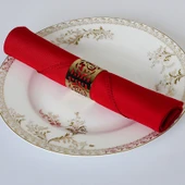 Jakarlı Otel Restoran Peçetesi 48x48cm Polyester - Gül Kırmızısı thumbnail 5