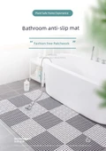 30x30cm TPE Kaymaz Banyo Paspası - Gri - Vantuzlu - 2 Adet - 6