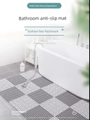 30x30cm TPE Kaymaz Banyo Paspası - Gri - Vantuzlu - 2 Adet - 2