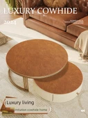 Retro Yuvarlak Sehpa Matı - Runyu Beyaz - 80cm Çap - 6
