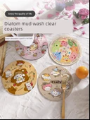 18cm Isıya Dayanıklı Bardak Altlığı - Moe Evcil Hayvan Desenli - 4'lü Set - 7