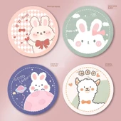 18cm Isıya Dayanıklı Bardak Altlığı - Moe Evcil Hayvan Desenli - 4'lü Set - 1