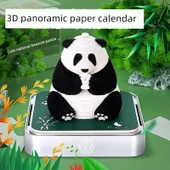Dev Panda Panoramik Takvim 2025 - 3D İngilizce Takvim [Çin Versiyonu] Tozluk Hediyeli - 1