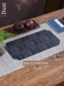 Çift Taraflı Brokar Çay Matı - Zen Stil Masa Örtüsü - "Yaşam Geometrisi" Küçük Çay Matı - 6