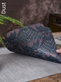 Çift Taraflı Brokar Çay Matı - Zen Stil Masa Örtüsü - "Yaşam Geometrisi" Küçük Çay Matı - 8