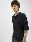 Jack Jones Lamason Knıt Oversize Fit Triko Polo Yaka Erkek Tişört 12277518 - 5