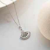 Vaoov 925 Ayar Gümüş Yelpaze Kolye thumbnail 2