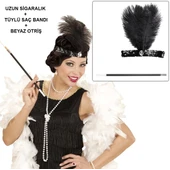 Retro Charliston Otrişli Aksesuar Seti – 2039ler 9039lar Gatsby Kostüm Seti - 1