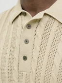 Jack Jones Lamason Knıt Oversize Fit Triko Polo Yaka Erkek Tişört 12277518 - 7