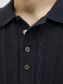 Jack Jones Lamason Knıt Oversize Fit Triko Polo Yaka Erkek Tişört 12277518 - 6