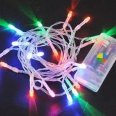 Beyaz Kablolu 3 Metre Karışık Renk Pilli Led Işık 20 Ampül - 1