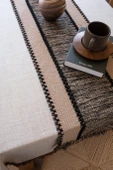 Retro Ahşap Desenli Dantel Masa Örtüsü - 34cm En - Karışık Renkli - 34x275cm - 10