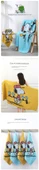 Snoopy Pamuklu Müslin Havlu Seti - Mavi 1 Banyo Havlusu 1 Havlu 1 Kare Havlu - 9