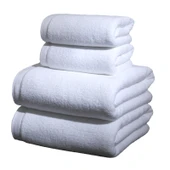 Beş Yıldızlı Otel Nakışlı Pamuklu Havlu Seti - 32 Katlı 30*30cm Düz Dokuma Küçük Kare Havlu - 5