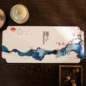 Manzara Desenli Çay Matı - Mürekkep Dağları - 27x60cm - 1