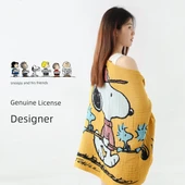 Snoopy Pamuklu Müslin Tek Banyo Havlusu - Mavi - 3