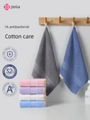 Antibakteriyel Pamuklu Kare El Havlusu 3'lü Set - İş Kül Rengi + Açık Mavi thumbnail 2